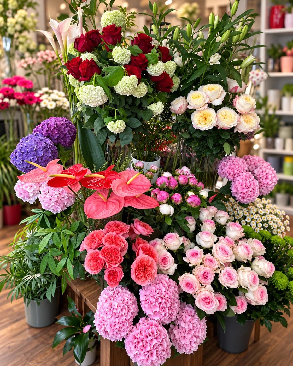 Blumenauswahl und floristische Arbeiten